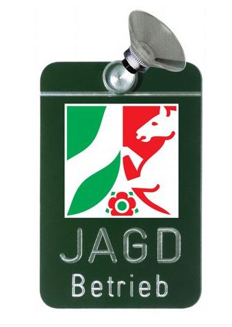Autoschild Jagdbetrieb, NRW